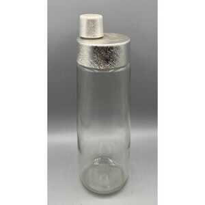 Vintage Anchor‎ Clear Glass Silver Tone Lid Water Bottle Carafe